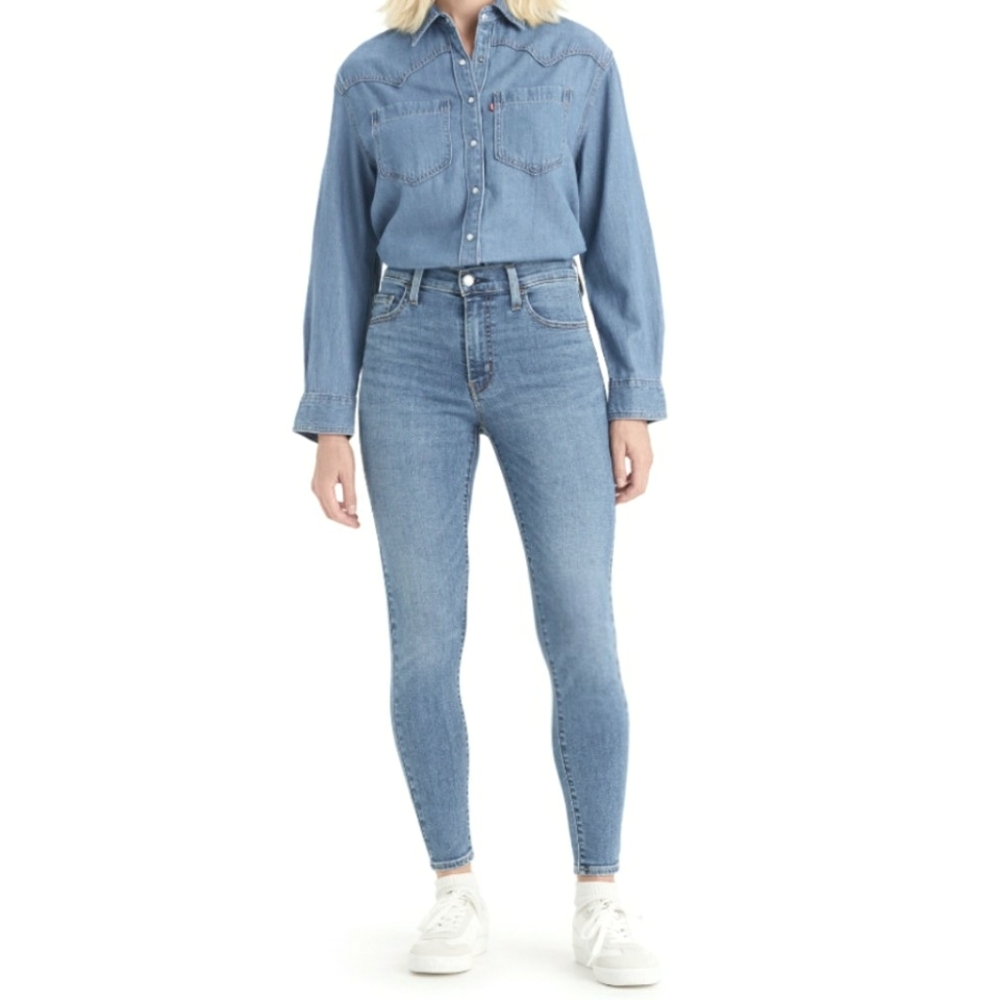 Levi's 720 High Rise Super Skinny Stretch Jeans Ladies 31x28 Medium Blue